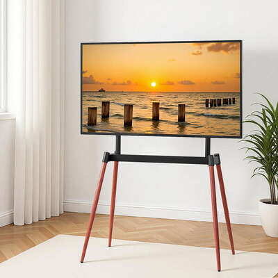  TV Stand 32-75 inch LED LCD Screen Wooden Floor Easel Height Adjustable