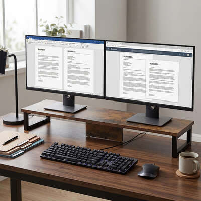 Dual Monitor Stand Riser 90cm Desk Shelf | EXTG