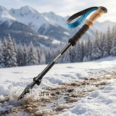 Mountview 2 Pcs Hiking Trekking Poles Walking Stick Adjustable Lightweight Black