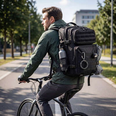 45L Tactical Backpack Hiking Rucksack Black | EXTG