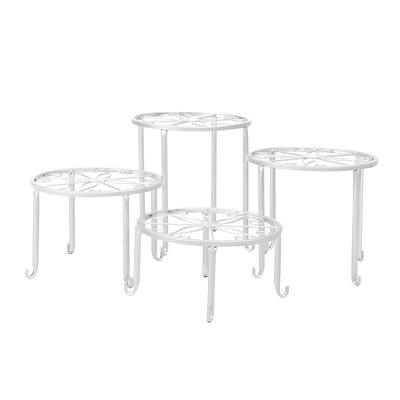4 x Metal Plant Stand Outdoor White
