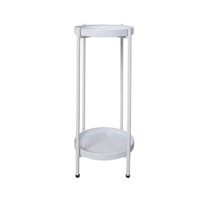 2 Tiers Plant Stand Outdoor Indoor White Large