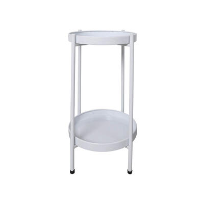 2 Tiers Metal Plant Stand-White