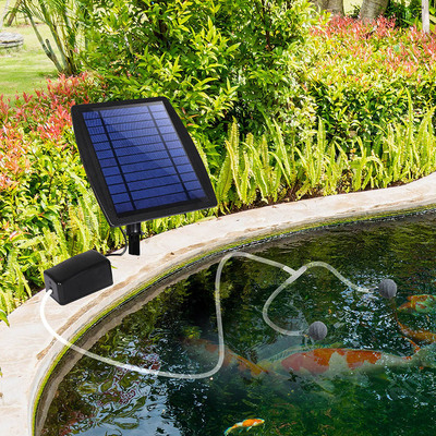 Solar Oxygenator Air Pump Powered Pool Water Pond Outdoor Fish Oxygen Tank