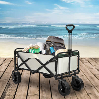 Garden Trolley Portable Beige 90x50x60cm