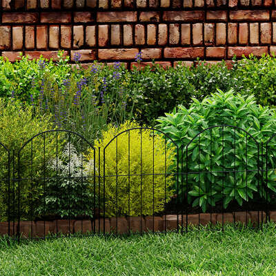Garden Fence Border Metal Black