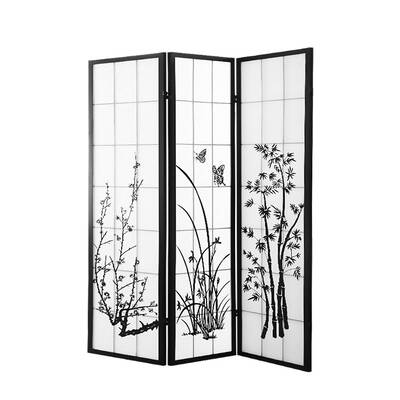 3 Panel Room Divider Privacy Pine Wood 