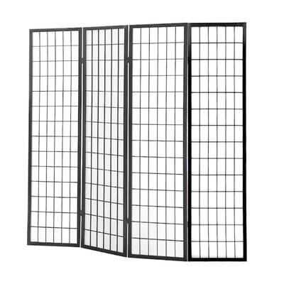 4 Panel Free Standing Room Divider Blk