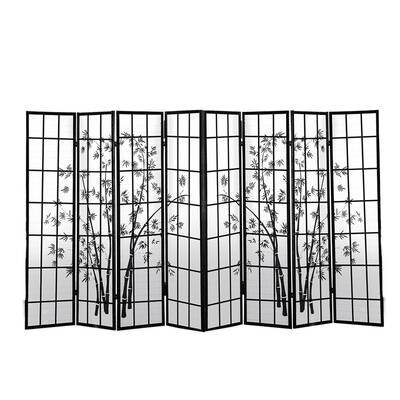 8 Panel Free Standing Foldable  Room Divider Privacy Screen Bamboo Print