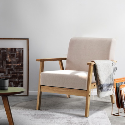 Fabric Dining Armchair - Beige