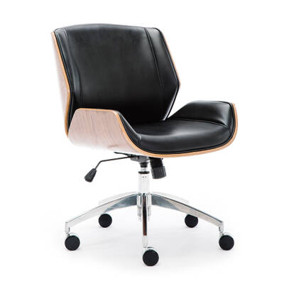 Wooden & PU Leather Office Chair Grosvenor Executive Chair - Walnut