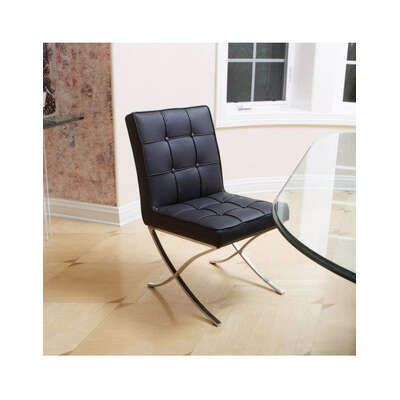 Pandora Modern Bonded Leather Dining Chair in Black