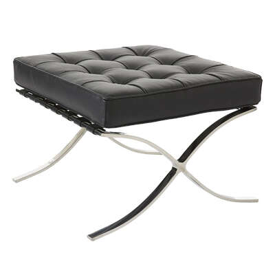 Black Barcelona Ottoman - Classic Version - Replica