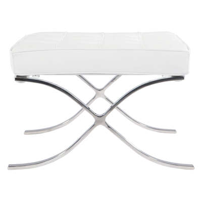 White Barcelona Ottoman - Classic Version - Replica