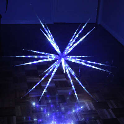 160 LED Blast Ice Star Ball Christmas Light Decoration in Blue & White
