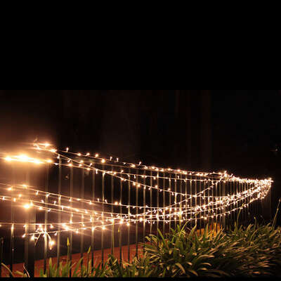 75m 700 LED Christmas Fairy Light Clear String in Warm White