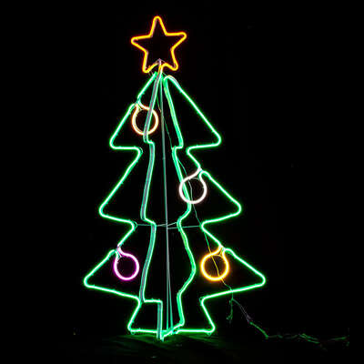 LED 3D Neon Christmas Tree Light Festive Home Holiday Decoration