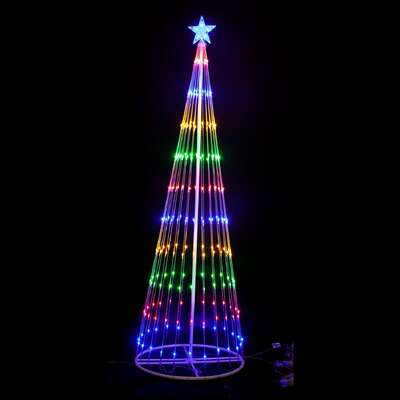 Circling led light christmas tree with star height 210cm