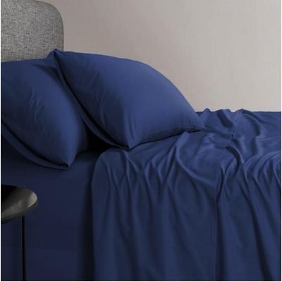 1200TC Organic Cotton King Single Sheet Sets Navy 