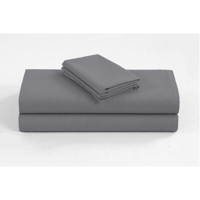Linen 1200Tc Organic Cotton Single Grey Bed Sheet Set