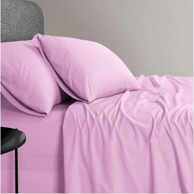 1200TC Organic Cotton Single Sheet Sets Pink