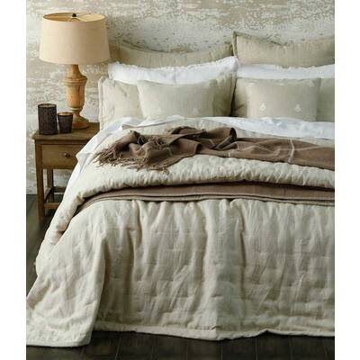 Laundered Linen King Natural Bedspread Set by MM Linen