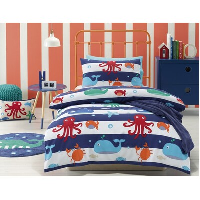 Sea Creatures Single Quilt Cover Set