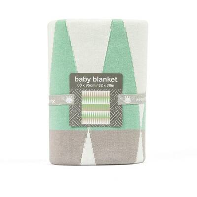 Weegoamigo Cotton Knitted Blanket - Ziggy Green