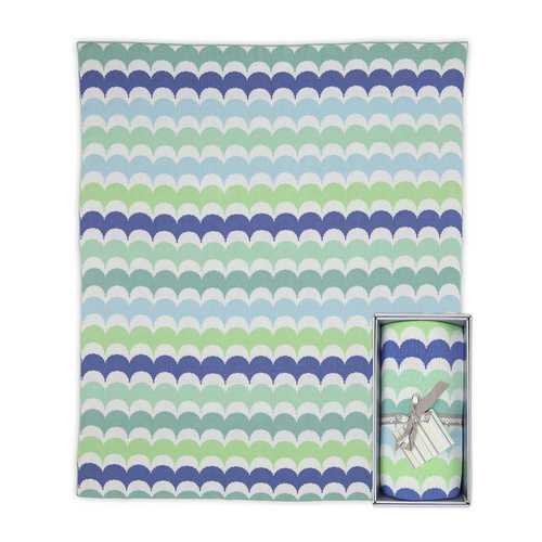 Weegoamigo Baby Blanket Blues and Greens RicRac Billy