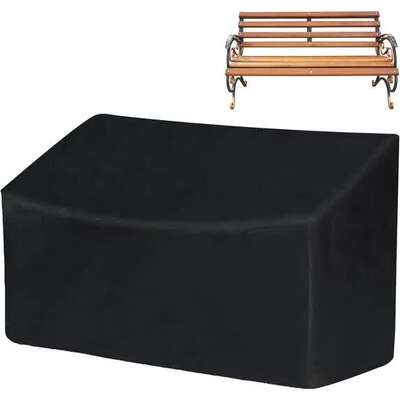 Outdoor Bench Cover Waterproof Heavy Duty Patio Furniture 2-Seater 52x26x35in Black