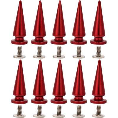 Cone Spike Rivet Stud Large Size Tree Shape DIY Leather Craft For Shoes Jacket Bag Red