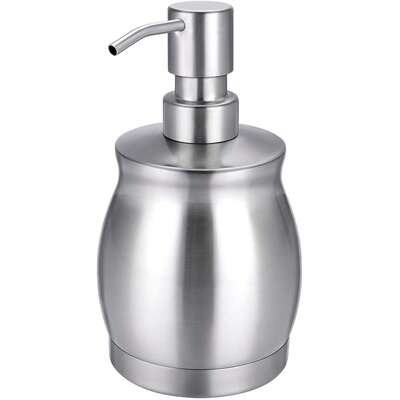 Soap Dispenser Stainless Steel Liquid Pump Bottle Brushed Nickel 390ml