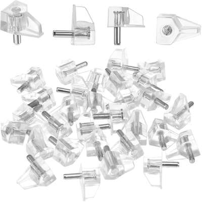 Shelf Support Peg 3mm Clear Plastic Cabinet Shelf Pin 30 Pack