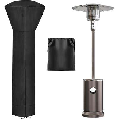 Waterproof Outdoor Patio Heater Cover Heavy Duty Dust UV-Resistant with Zipper Black