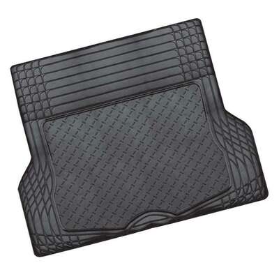 Aluminium Look 1-Piece Boot Mat - Black [Rubber/Aluminium Look]