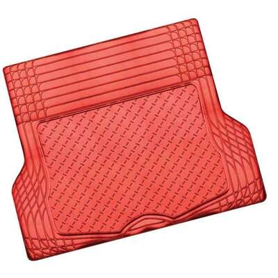Aluminium Look 1-Piece Boot Mat - Red [Rubber/Aluminium Look]