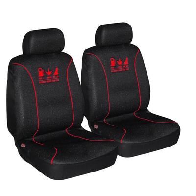 60/25 Airbag Front Seat Cover Nobody Rides For Free - Red