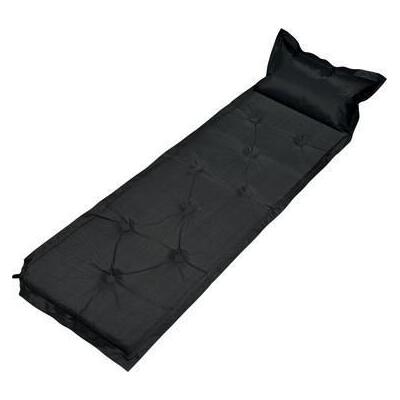 9-Points Self-Inflatable Polyester Air Mattress With Pillow - Black