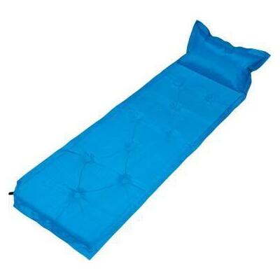 9-Points Self-Inflatable Polyester Air Mattress With Pillow - Blue