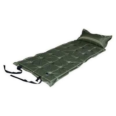 Trailblazer 21-Points Self-Inflatable Satin Air Mattress With Pillow - OLIVE GREEN
