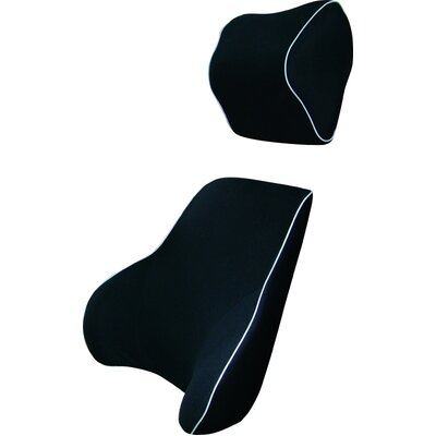 Black Memory Foam Lumbar Back & Neck Pillow Support Back Cushion Office Car Seat