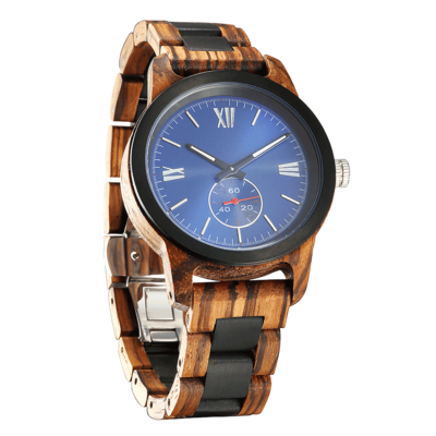 Handcrafted Zebra Ebony Wood Watch - Best Gift Idea!