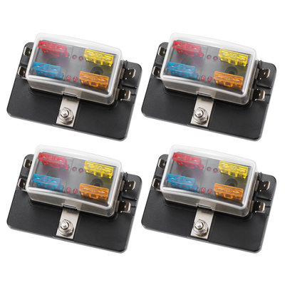 4pcs 4 Way Blade Fuse Box Block Holder LED Indicator Light
