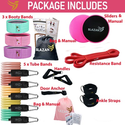 Exercise Bands Fitness Bundle 22 Pieces