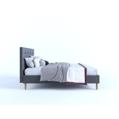 Stylish tufted fabric Bed Frame-Charcoal Double