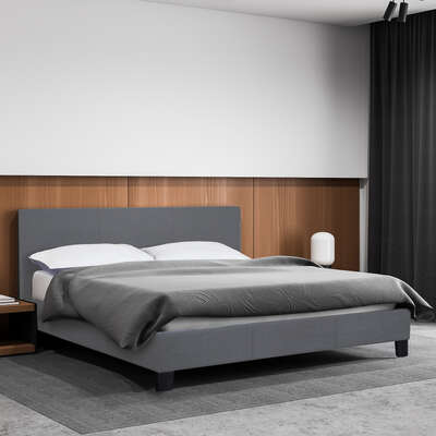 Milano Sienna Luxury Bed Frame Base And Headboard Solid Wood Padded