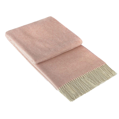 Kensington Throw - 10% Cashmere/ 90% Super Fine Merino Wool - Blush