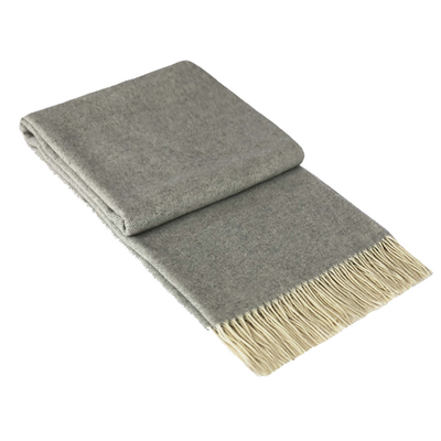 Throw - 10% Cashmere/ 90% Super Fine Merino Wool - Light Grey 