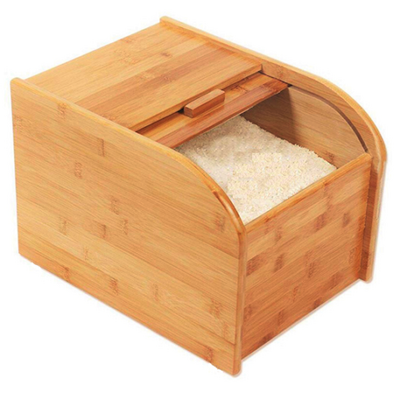 Bamboo Rice Grain Cereal Storage Box - 5kg capacity - Medium