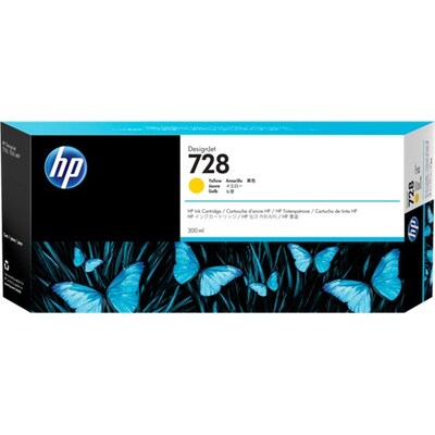 Hp 728 300-Ml Yellow Design Jet Ink Cartridge